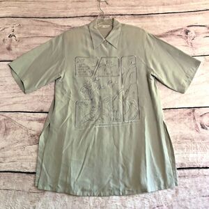 Vtg Partners Shirt Womens S Gray Capricious Cat Lady Grannycore Embroidered Paws